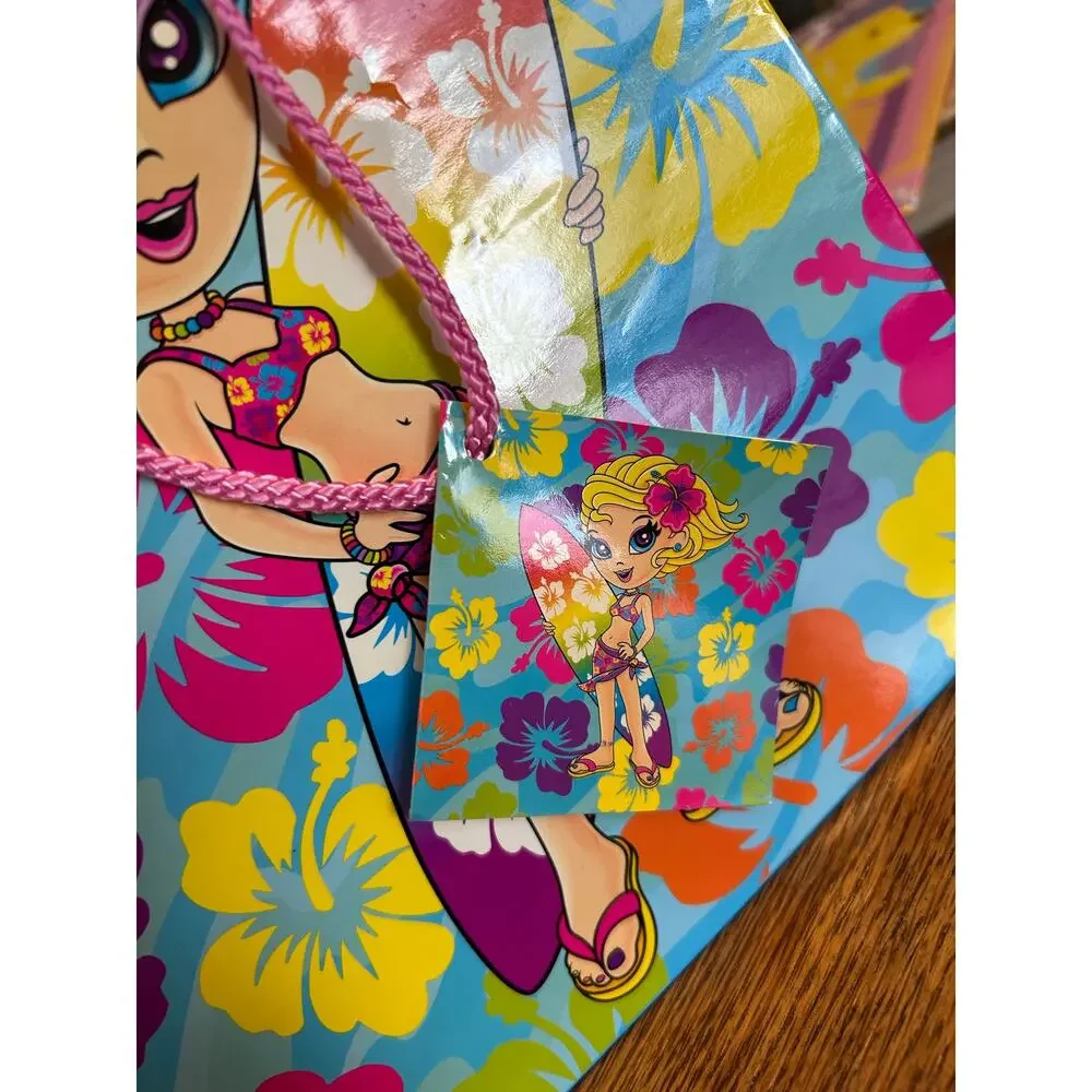 Lisa Frank Vintage Gift Bag Surfer Girl Cassie with Tags 2000s Cute Crafting
